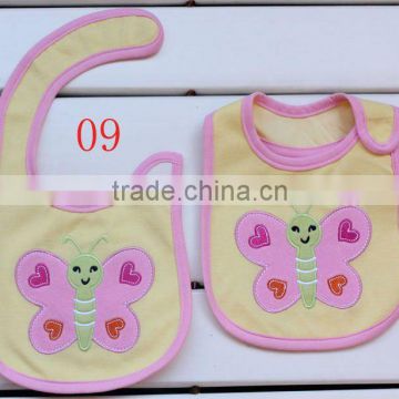 OEM Custom logo top quality animal print 100% cotton baby bibs