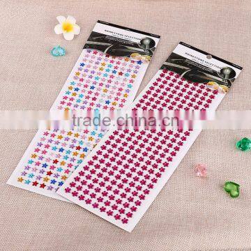 Multcolor mobile phone sticker Acrylic decoration sticker Children DIY crystal sticker star shape sticker