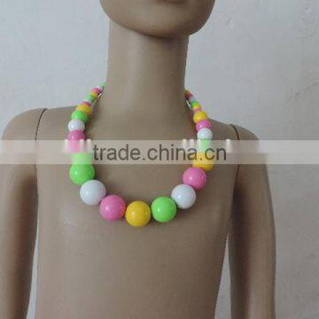 baby girl necklaces round pearl jewelry colorful kids clothing decor