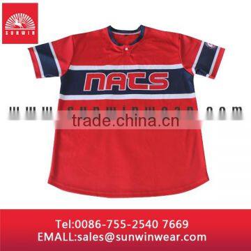 2015 fashion button down sublimated custom baseball jersey wholesale