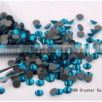 blue zircon hot fix rhinestone 3,4,5,6mm Flatback Decor Nail Art