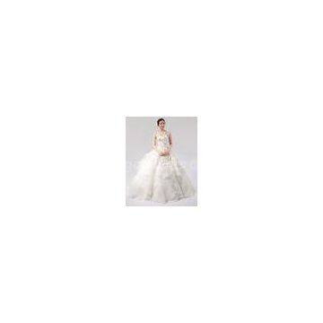 High End Rhinestone layered One Shoulder Wedding Gowns for Spring , Summer , Autumn , Winter