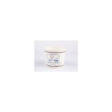 Promotional Orange 5oz / 6oz Frozen Yogurt / Ice Cream Paper Cups With Lids