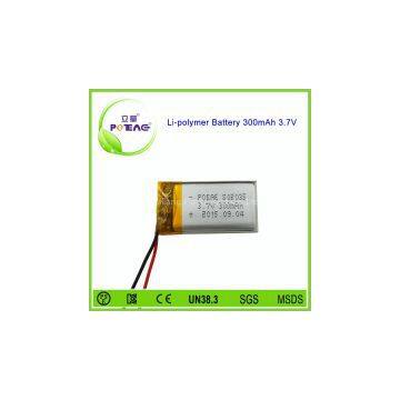 3.7V 300mAh small rechargeable lipo battery