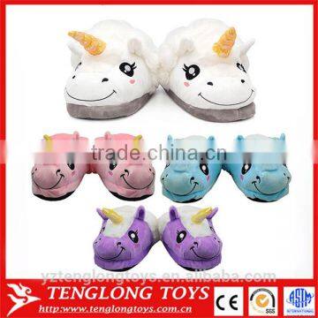 Cheap wholesale warm novelty house christmas unicorn slippers