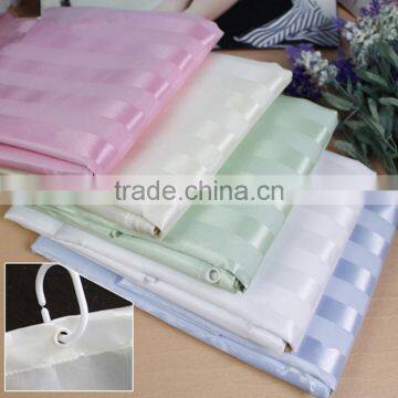 solid anti mildew polyester material water resistant shower curtain