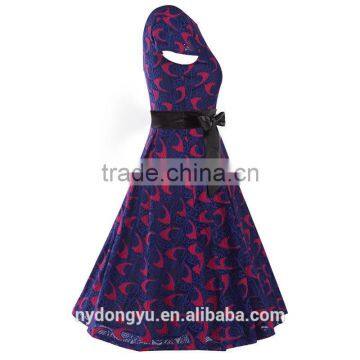 Pure Lace Woemen Holiday Princess Dress/sy Blue Red Printed Fashionable Dress/shnyn Flower Dress photo-3