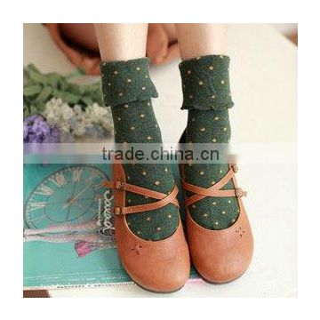 Latest Design Promotion Fashion Exclusive Sweetheart Unfold Princess Jacquard With Dots Young Girl Women Socks