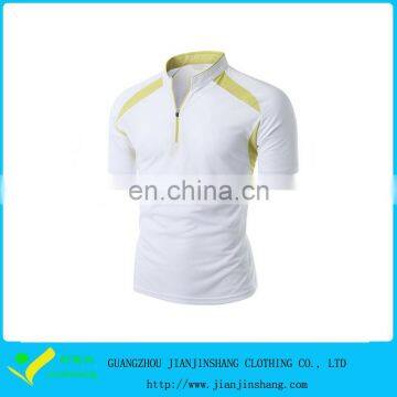 Fashionable Regular Fitted Contrast Color Zipped Short Sleeve Golf Shirt