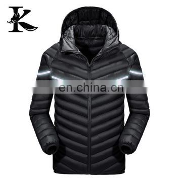 Fashion men black coat lightweight windbreaker padding down jackets