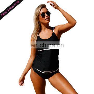 Wholesale women Black White Straps high waist swimsuit