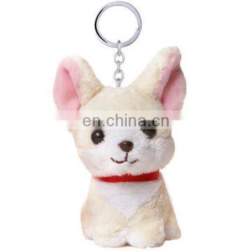 Pretty White Cartoon Custom 3.5'' Stuffed Animal Soft Plush Mini Dog Keychain