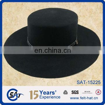 100% Australian wool Flat Topped hat, big brim