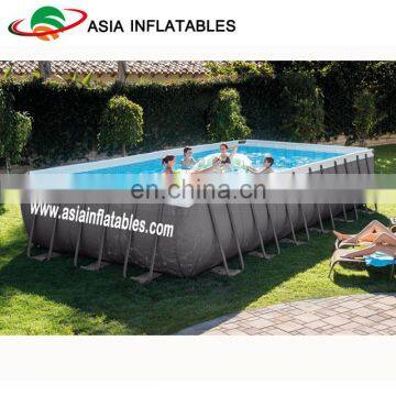 Family Size Above Ground PVC Swimming Pool, Outdoor Rectangular Metal Frame Swimming pool for sale