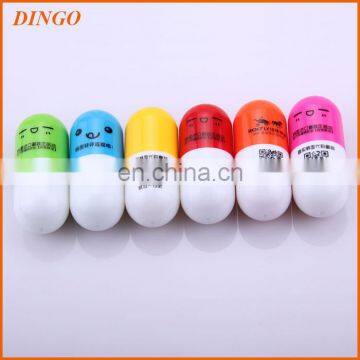 Smiling face pill shaped cute carton favor retractable ball pen