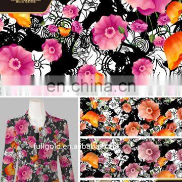 2016 Latest Design Fashion Soft 65%Cotton Flower Printed Fabric For Man's Jacket