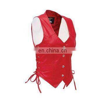 2016 hot Red Ladies Soft Leather vest