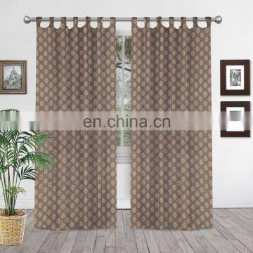 Indian Hand Block Printed Curtains 100% Cotton Home Decor Window Curtains Balcony Tapestry Boho