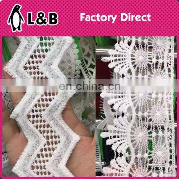 white lace milk silk material trims chemical embroidery border lace