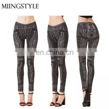 2017 latest sexy design floral leopard print sexy fashion bandage legging pants