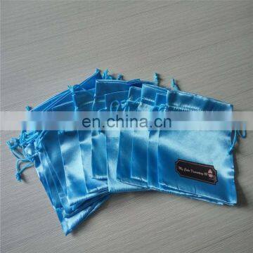 Large Light Blue Satin Hair Extension Packaging Bag Wholesales photo-5