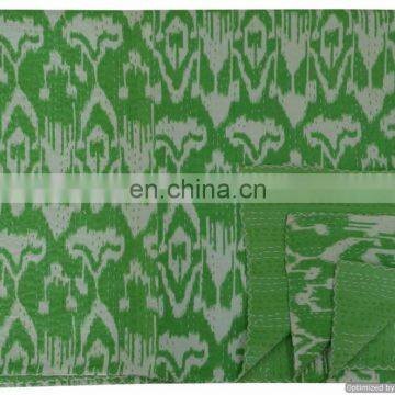 60"x90" Ralli Blanket Handmade Bedspread Bedding Ndian Reversible Kantha Quilt Handmade Ikat Print Bedspread Twin Size Throw photo-5