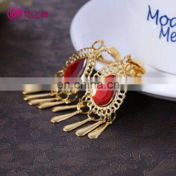 P-9084 New Arrival Tribal Indian Red Diamond Women Belly Dance Earrings Jewelry Accessory photo-3