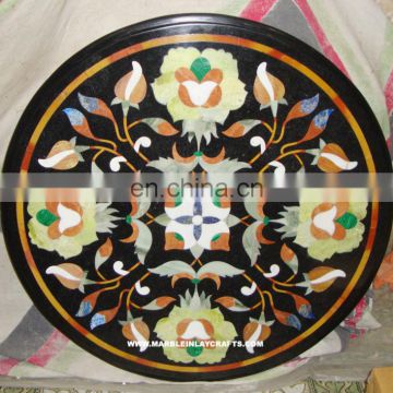 Black Inlay Marble Table