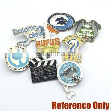 Business promotion dolphin series zinc alloy made metal soft enamel pin badge