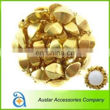 Wholesale Gold handmade beads button for lady shoes