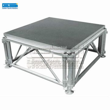 Aluminum Truss roof wooden stage with lifting tower truss stage