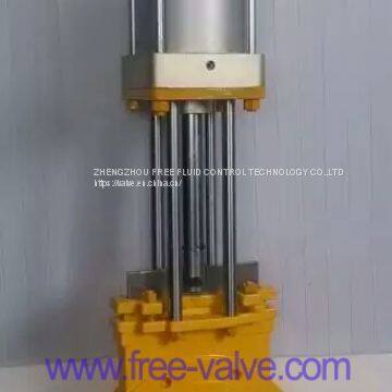 Pneumatic ceramic slurry gate valve