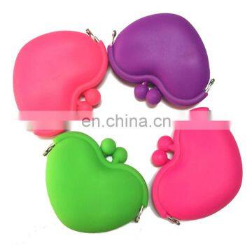 Mini Heart Shape Key Coin Holder Wallet Women Clutch Promotion Silicone Coin Purse photo-3