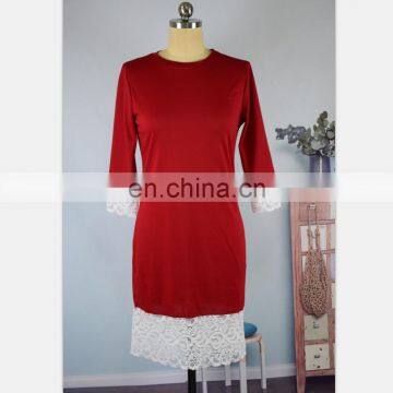 2019 New Red Lace Dress Family Look Mother and Daughter Matching Dresses for Mommy and me (this Link for WOMAN) photo-3