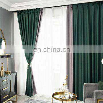 Wholesale Nordic Style Luxury Design Polyester High Shading Jacquard Solid Matching Color Custom Bedroom Hotel Sunshade Curtain photo-3