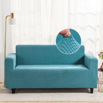 Stretch Velvet Sofa Slipcover Couch Sofa Cover Furniture Protector with Elastic Bottom Turquoise