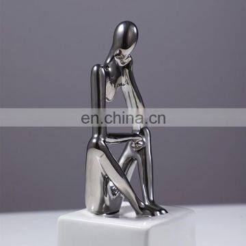 Modern Nordic Interior Decoration Accessories Thinker Ceramic Abstract Figure Ornament photo-3
