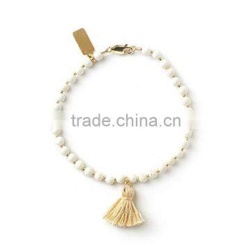 2016 Handmade wooden bead bracelet cotton Tassel Beaded Bracelets wholesale