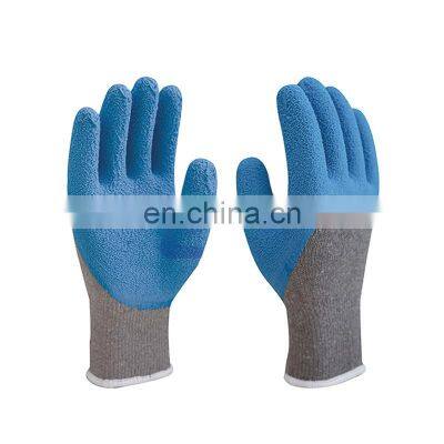 Heavy Duty Cotton Blend Large Rubber Half Latex Coated Work Gloves For Construction