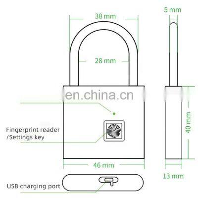 Fingerprint Lock Keyless Waterproof Anti-Theft Smart Lock Fingerprint Padlock Zinc Alloy Intelligent Safety Electronic DoorLock photo-4