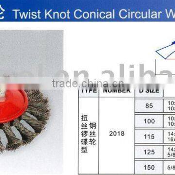 Twist Knot Conical Circular Wire Brush