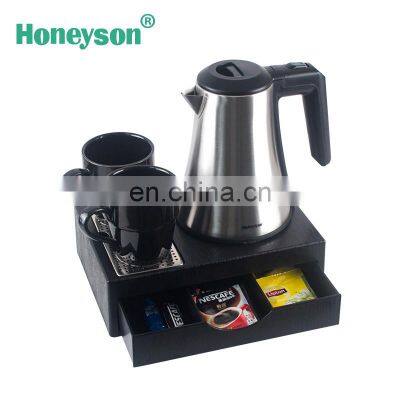 Wholesales Hotel Guest Room 304 Stainless Steel Electric Kettle With Tray 0.8l
