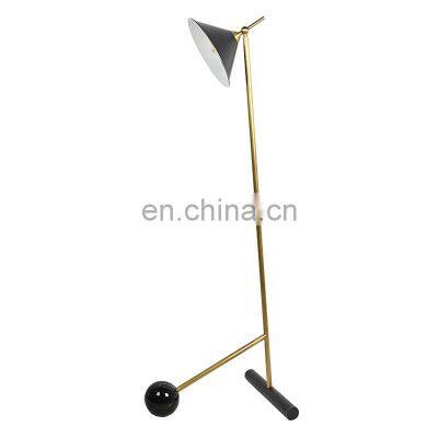 Modern Concise Black Marble Iron Decoration Daylight Floor Lamp