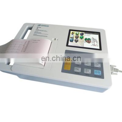 5.7 inch color touch  screen  multi-parameter portable 6 channel   ECG machine