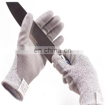 Industrial Level 5 Protection Cut Resistant PU Coated High Performance Safety Slicer Gloves