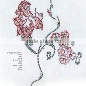 fashion flower design hot-fix stone pattern for garments