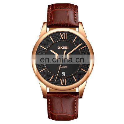 Luxury Skmei 9261 Leather Strap Wristwatch Fashion Business Waterproof Quartz Wrist Watch Men