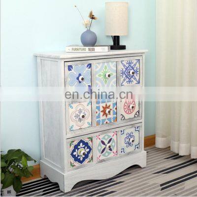 Vintage 9 Drawers Storage Solid Wood Cabinet photo-4