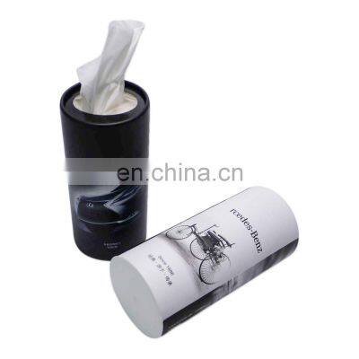 Cylinder round tube car tissue paper box packaging cylinder taxi tissue paper in the box