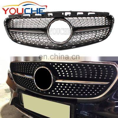 ABS front bumper grille mesh hood for Mercedes Benz E class W212 facelift 2014 2015 2016 diamond style grille